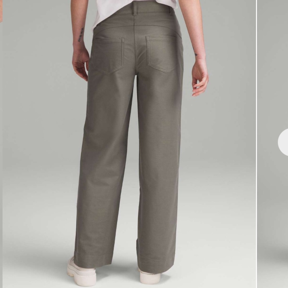 Lululemon City Sleek 5 Pocket High-Rise Wide-Leg Full Length Pants in Gray Sage - Picture 2 of 7